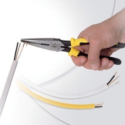 Klein® J203-8N Needle Nose Plier, 2.32 in Jaw Length, 1.02 in Jaw Width, Steel Jaw, 8.42 in Overall Length