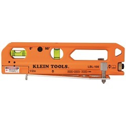 Klein® LBL100 Box, I-Beam & Torpedo Level, 7.3 in Length, 3 Vials, Cast Aluminum, 0.043 deg Spot: +/-0.02 in (+/-0.5 mm) At 39.4 in (1 M) Accuracy