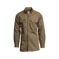 Lapco Manufacturing LAPCO FR™ IKH7-KHK-XL Shirt, No Hooded (Yes/No), Men's, XL, Khaki, Cotton