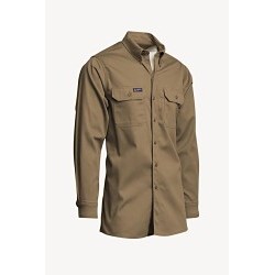 Lapco Manufacturing LAPCO FR™ IKH7-KHK-XL Shirt, No Hooded (Yes/No), Men's, XL, Khaki, Cotton