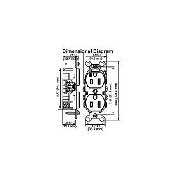 Leviton® 8300 Duplex Receptacle, 125, 20 A Amp, 14 to 10 AWG Wire, 5-20R