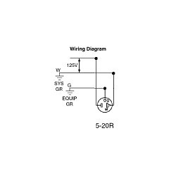 Leviton® 8300 Duplex Receptacle, 125, 20 A Amp, 14 to 10 AWG Wire, 5-20R