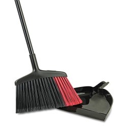 Libman 735755 Dustpan Upright Broom, Poly Fiber Bristle, 14 in Trim Length, Steel Handle