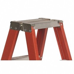 Louisville® FM1404HD Twin Stepladder, 4 ft Ladder Height, 375 lb, ANSI Code: IAA, Fiberglass, 3 Steps