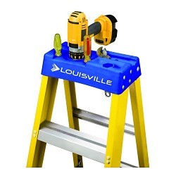 Louisville® FS2006 Step Ladder, 6 ft Ladder Height, 250 lb Load, Fiberglass, 5 Steps