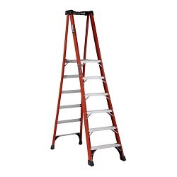 Louisville® FXP1806HD Platform Stepladder, 8.5 ft Ladder Height, 375 lb Load, Fiberglass, 14-1/2 in Platform Width