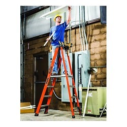 Louisville® FXP1806HD Platform Stepladder, 8.5 ft Ladder Height, 375 lb Load, Fiberglass, 14-1/2 in Platform Width