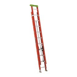 Louisville® L-3022-20PT Extension Ladder, 20 ft Overall Length, 300 lb Load, Fiberglass