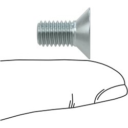 MCMASTER-CARR® 90236A166 Flat Head Screw, Measurement System: Metric, M8-1.25, 16 mm Overall Length, Steel, Flat, Zinc Plated, Torx Drive