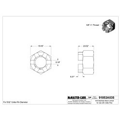 MCMASTER-CARR® 91853A035 Lock Nut, Measurement System: Imperial, 5/8-11, Stainless Steel, Material Grade: 18-8