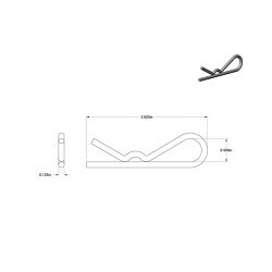 Hitch Pin, 0.125 in Dia, 2-9/16 in Overall Length, 18-8 Stainless Steel