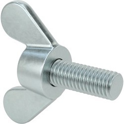 MCMASTER-CARR® 92595A505 Thumb Screw, Fully Threaded, Measurement System: Metric, Wing, Cast Iron, M8-1.25, 40 mm Overall Length, Zinc Plated