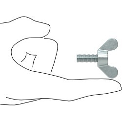 MCMASTER-CARR® 92595A505 Thumb Screw, Fully Threaded, Measurement System: Metric, Wing, Cast Iron, M8-1.25, 40 mm Overall Length, Zinc Plated