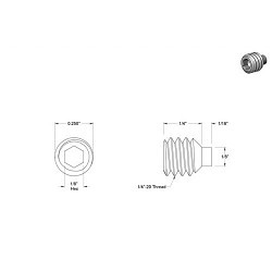MCMASTER-CARR® 94115A533 Set Screw, 1/4 in Screw, 1/4 in Length, Hex Drive, Alloy Steel, UNC