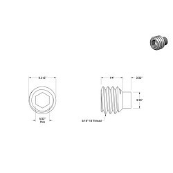 MCMASTER-CARR® 94115A574 Set Screw, 0.313 in Screw, 1/4 in Length, Hex Drive, Alloy Steel, UNC