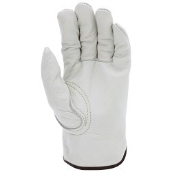 MCR Safety 3213L Leather Drivers Work Gloves, Large, #9, Beige, CV Grade Grain Cow Grain, Keystone Thumb, Standard Finger, Slip-On/Open Cuff, Elastic/Shirred Closure