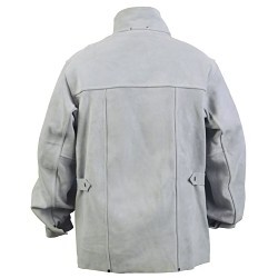 MCR Safety 38030MWL Welding Jacket, Large, Leather, Gray, Resists: Retardant Garment