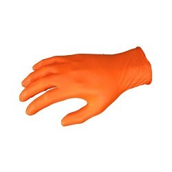 MCR Safety 6016O-M Work Gloves, Medium, #8, Nitrile Foam, Orange, 9-1/2 in Length, Powder Free Powder Style, 6 mil Thickness, Industrial Food Service Application Type, Nitrile Foam Palm, Reversible