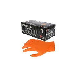 MCR Safety 6016O-M Work Gloves, Medium, #8, Nitrile Foam, Orange, 9-1/2 in Length, Powder Free Powder Style, 6 mil Thickness, Industrial Food Service Application Type, Nitrile Foam Palm, Reversible