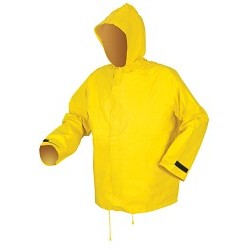 MCR Safety 8402X2 Hydroblast 8402 2-Piece Rainwear suit, 2XL, Yellow, Neoprene/Nylon Scrim, 52 in Waist, 33 in L Inseam, Attached Hood