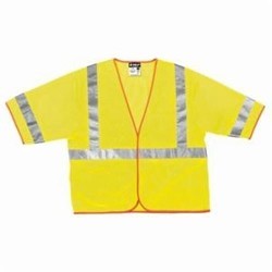 MCR Safety Luminator™ CL3MLL Safety Vest, Large, Lime Yellow, Polyester Mesh, Hook & Loop Closure, 2 Pockets, ANSI Class: ANSI/ISEA 107-2015 Type R, 52 in Chest