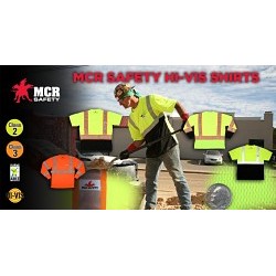 MCR Safety FFLTC3SLXL Luminator™ Long Sleeve T-Shirt, XL, Hi-Viz Fluorescent Lime, Polyester, 30 in L