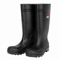 MCR Safety MCRPBS1209 Work Boot, Men's, Size 9, 11-1/8 in Height, Steel Toe, PVC Upper, Polyester Lining Outsole, Resists: Abrasion, Water, ASTM 2412, ASTM 2413, Black