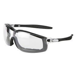 MCR Safety Rattler RT112AF Safety Glasses, Duramass Anti-Fog Lens Coating, Gray Lens, Wrap Around, Black Frame, Nylon Frame, Polycarbonate Lens, Universal
