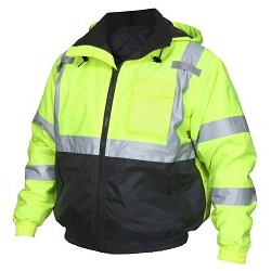 MCR Safety VBBQCL3L2XL Rain Jacket, Two Tone Value Bomber, 2X-Large, Black, Class 3