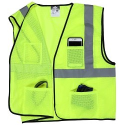 MCR Safety VCL2MLX3 Luminator™ VCL2ML Economy Grade Safety Vest, 3XL, Hi-Viz Fluorescent Lime, Polyester Mesh, Hook and Loop Closure, 3 Pockets, ANSI Class: Class 2, ANSI/ISEA 107-2015 Type R