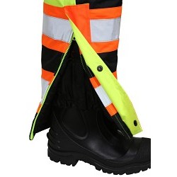 MCR Safety VT38BPS Rainwear Winter Pant, 28.35 in Inseam Length, Fluorescent Lime/Orange/Black, Polyester, Small