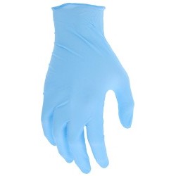 MCR Safety 6001XXXL Disposable Gloves, 3X-Large, #12, Nitrile, Blue, Powder Free, Textured Grip, 4 mil Thickness