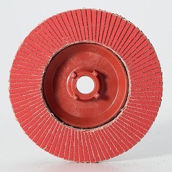 MERCER® 349T120 Flap Disc, 4-1/2 in Disc Dia, 5/8-11 Center Hole, 120 Grit, Ceramic Abrasive, Trimmable Disc