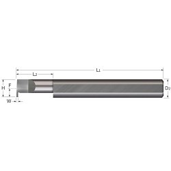 MICRO 100® RR-039-16 Standard Retaining Ring Square Grooving Tool, 0.039 in W Groove, 0.397 in Dia Min Hole, 1 in Max Hole Depth, Right Hand Cutting