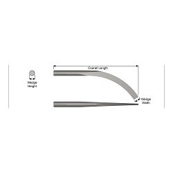 MSC 876 Banana Wedge, 12 in Length, 13/16 in Width, 13/16 in Height, Carbon Steel