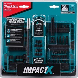 Makita® A-98348 Driver Bit Set, Imperial System of Measurement, 50 Piece, For Use With: High Torque Impact Drivers And Driver-drills, Steel