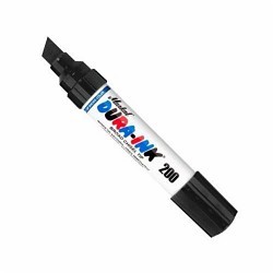 Markal® 096917 Dura-Ink® 200 Water/Smear Resistant Permanent Ink Marker, 3/8 to 5/8 in Broad Chisel Tip, Fiber Tip, Black