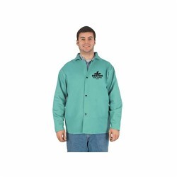 MCR Safety 39030M MCR Safety Welding 39030 Jacket With Inside Pocket, M, Fabric Whipcord/L/F Cotton, Green, Resists: Flame, ASTM D 6413, NFPA-701