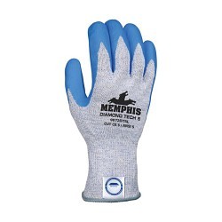 MCR Safety 9672DT5S Gloves, Small, #7, Foam Nitrile Palm, Nitrile Coating, Dyneema®, Blue, Full Finger/Seamless/Straight Thumb, Knit Wrist Cuff, 12.4 in Length, ANSI Cut-Resistance Level: A6, ANSI Puncture-Resistance Level: 4