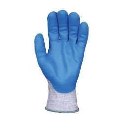 MCR Safety 9672DT5S Gloves, Small, #7, Foam Nitrile Palm, Nitrile Coating, Dyneema®, Blue, Full Finger/Seamless/Straight Thumb, Knit Wrist Cuff, 12.4 in Length, ANSI Cut-Resistance Level: A6, ANSI Puncture-Resistance Level: 4