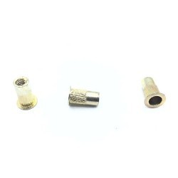 Military-Fasteners 95105A183 Rivet Nut, Ribbed Twist Resistant, Steel, M6 x 1 mm, Zinc Yellow Chromate Plated, 14.7 mm Length