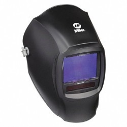 Miller 280045 Welding Helmet, Black, 6.7 x 6.7 in Viewing Area, Nylon, Lithium-Ion Battery, ANSI Z87.1-2010, CSA Certified