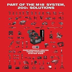 Milwaukee® M18™ FUEL™ 2888-20 Angle Cordless Variable Speed Braking Grinder, 5 in Dia Wheel, 5/8-11 UNC Arbor/Shank, 18 V, M18™ REDLITHIUM™ Lithium-Ion Battery, Paddle Switch
