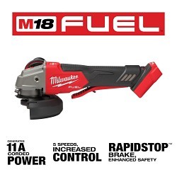 Milwaukee® 2888-20 Angle Grinder, Bare Tool, 4-1/2 or 5 in Wheel Dia, 5/8-11 UNC, 18 V, Lithium-Ion Battery, Paddle Switch