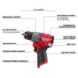 Milwaukee® 3497-25 5 Tool Cordless Combo Kit, Drill Driver, Impact Driver, Multi-Tool, Reciprocating Saw, Worklight Tools, 12 VDC, Lithium-Ion Battery