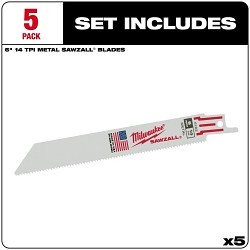 Milwaukee® 48-00-5182 Reciprocating Saw Blade, 6 in Length, 3/4 in Width, 14, Bi-Metal Body