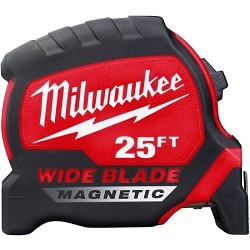 Milwaukee® 48-22-0225M Tape Measure, 25 ft Blade Length, 1-5/16 in Blade Width, Steel Blade, Graduations: 1 ft, 1/16 in, 1/2 in, 1/4 in, 1/8 in