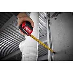 Milwaukee® 48-22-0325 Tape Measure, 25 ft Blade Length, 1 in Blade Width, Steel Blade, Graduations: 1 ft, 1/16 in, 1/2 in, 1/4 in, 1/8 in