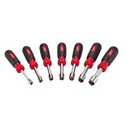 Milwaukee® 48-22-2507 Nut Driver Set, SAE, 1/2 to 9/16 in, 7 Piece, 7-1/4 in Overall Length, Ergonomic, Alloy Steel