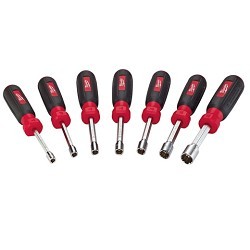 Milwaukee® 48-22-2517 Nut Driver Set, Metric, 5-10 mm, 7 Piece, 7-1/4 in Overall Length, Ergonomic, Alloy Steel